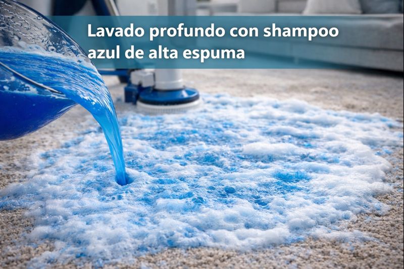 Espuma azul de secado rápido para alfombras